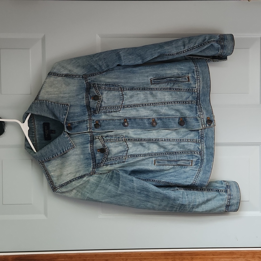 Talbots, Woman's, Sz SP, Soft Denim Jacket, 2 Pockets, Waist Adjusts - Picture 1 of 9